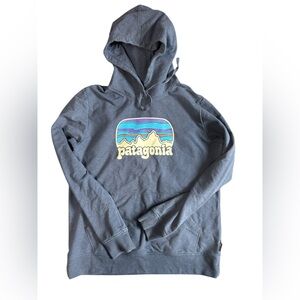 Patagonia Women’s Blue Hoodie with Logo Design